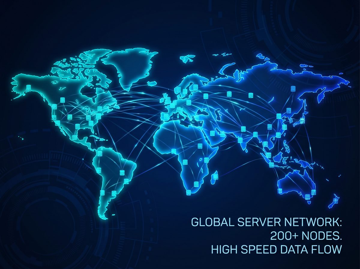 高效加速器全球服务器节点分布图